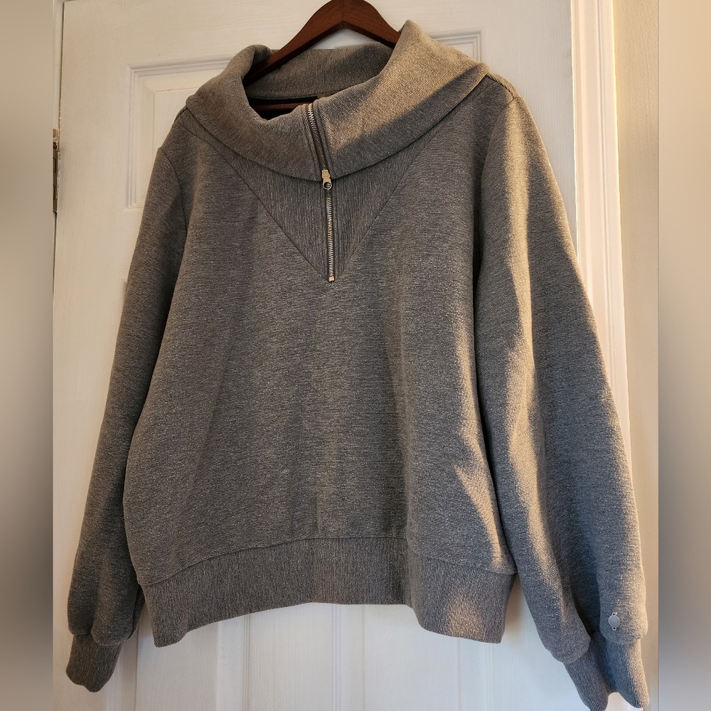 Calia Ribbed Gray Sweatshirt